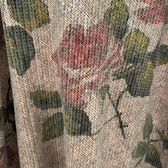 Pink floral sparkle tank top size xs - Picture 2 of 3